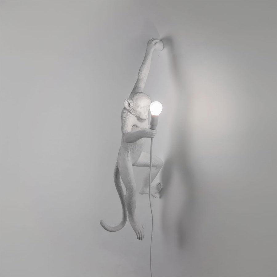 Monkey Wall Lamp | Resin & Metal | Black, Gold, White