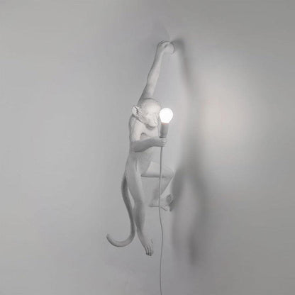 Monkey Wall Lamp | Resin & Metal | Black, Gold, White
