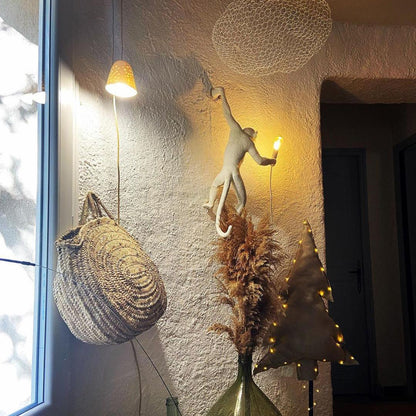Monkey Wall Lamp | Resin & Metal | Black, Gold, White