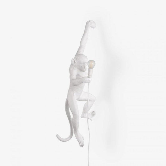 Monkey Wall Lamp | Resin & Metal | Black, Gold, White