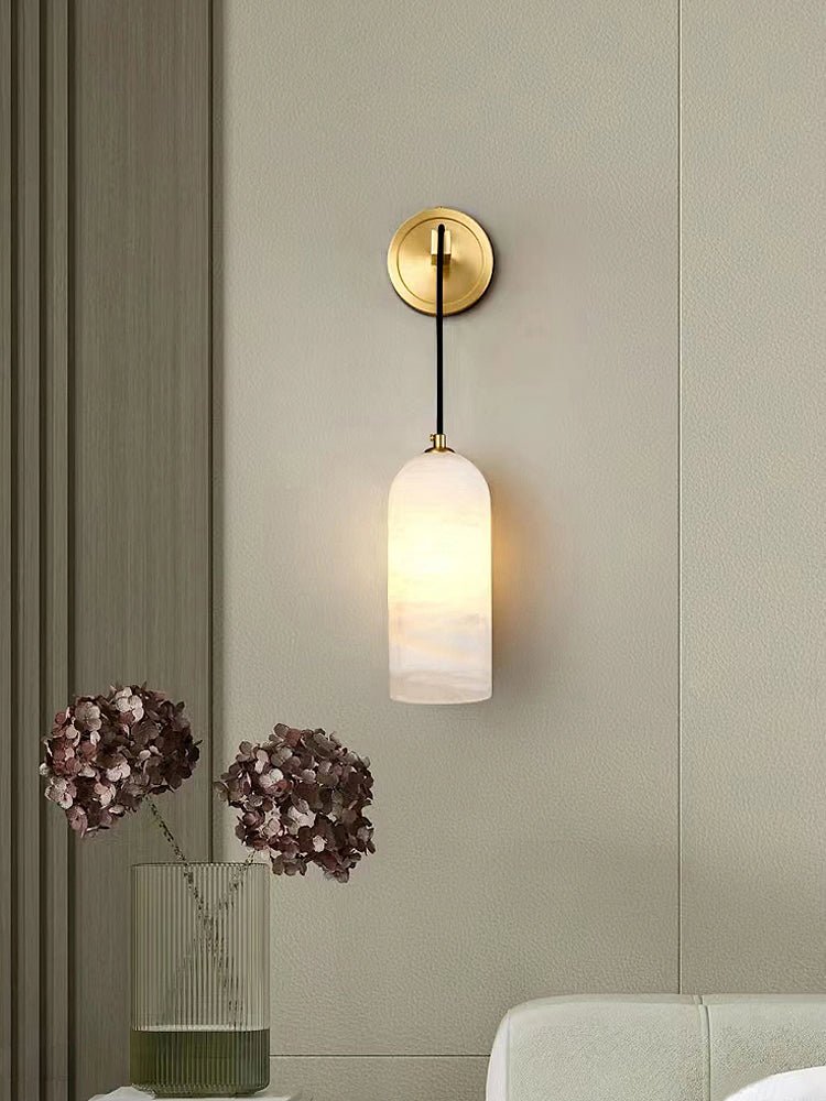 Monty Wall Lamp | Brass & Alabaster | White Shade