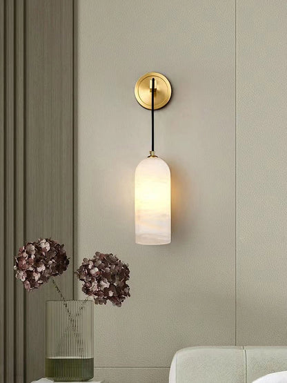 Monty Wall Lamp | Brass & Alabaster | White Shade