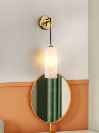 Monty Wall Lamp | Brass & Alabaster | White Shade