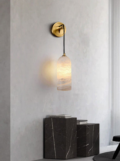 Monty Wall Lamp | Brass & Alabaster | White Shade
