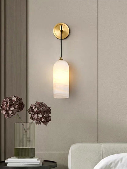 Monty Wall Lamp | Brass & Alabaster | White Shade
