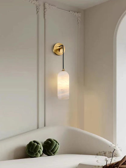 Monty Wall Lamp | Brass & Alabaster | White Shade