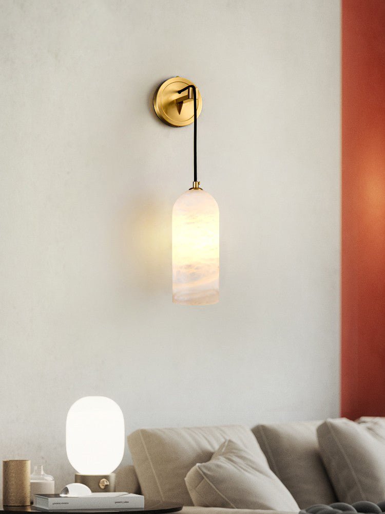 Monty Wall Lamp | Brass & Alabaster | White Shade