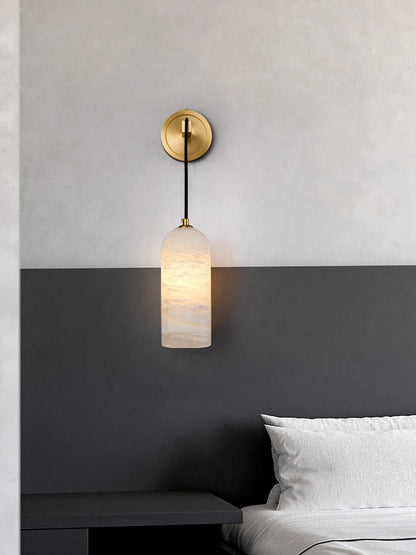Monty Wall Lamp | Brass & Alabaster | White Shade