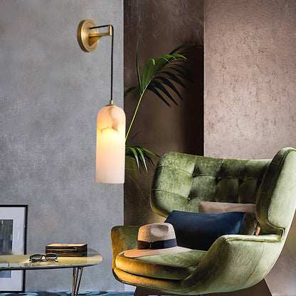 Monty Wall Lamp | Brass & Alabaster | White Shade