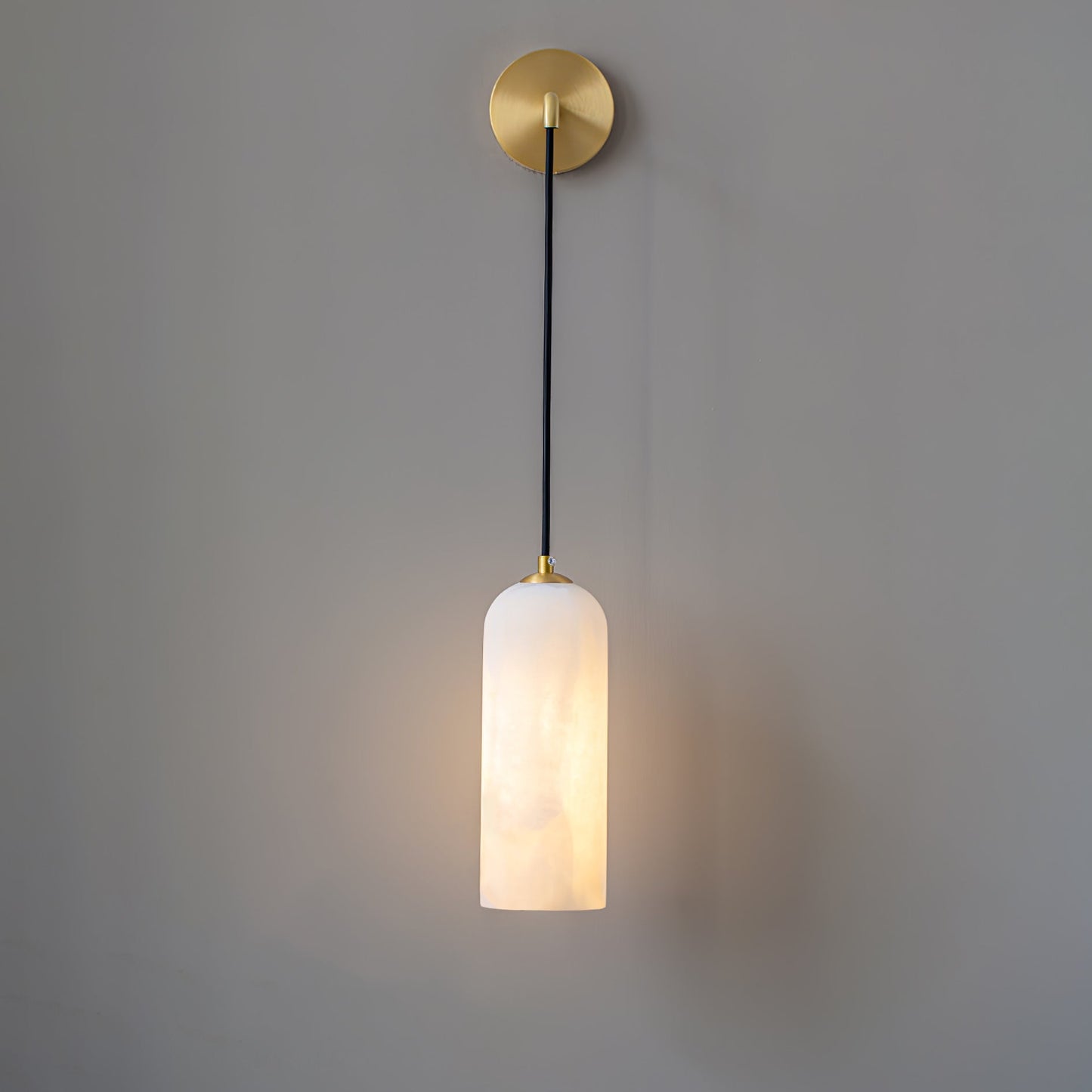Monty Wall Lamp | Brass & Alabaster | White Shade