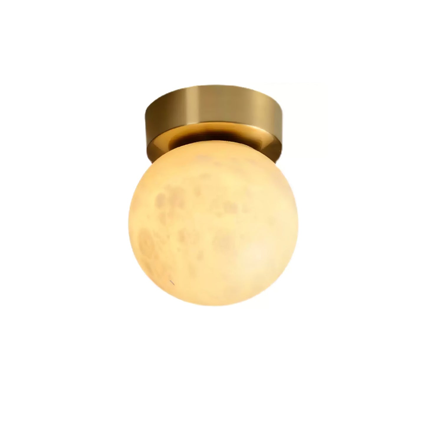 Moon Alabaster Ceiling Light | Brass & Alabaster | White Shade