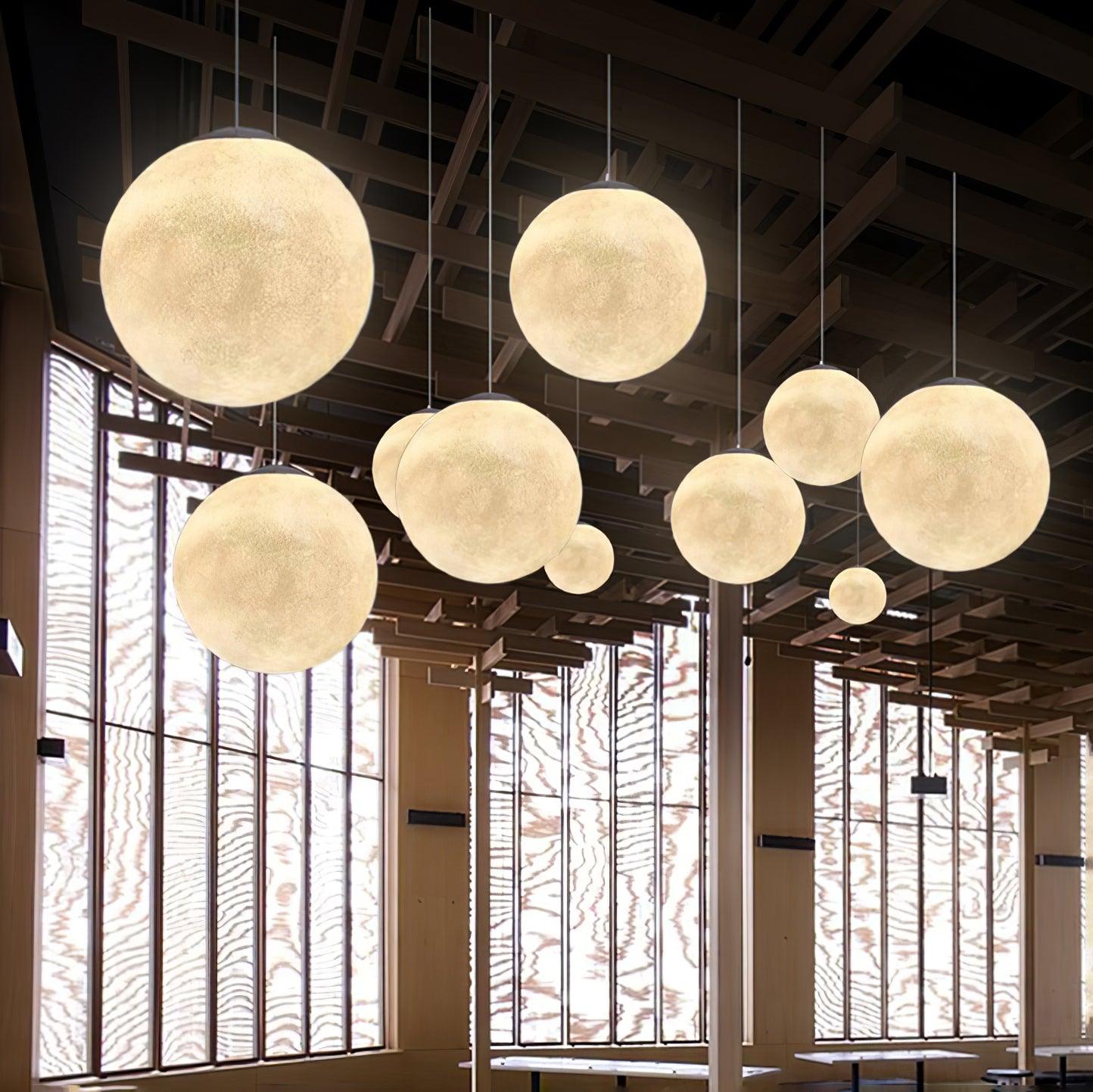 Moon Pendant Lamp | White Resin | Multiple Sizes