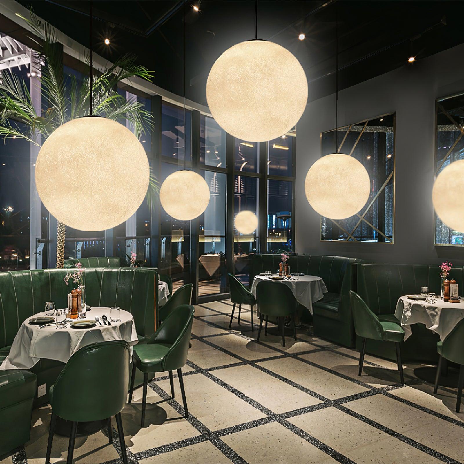 Moon Pendant Lamp | White Resin | Multiple Sizes
