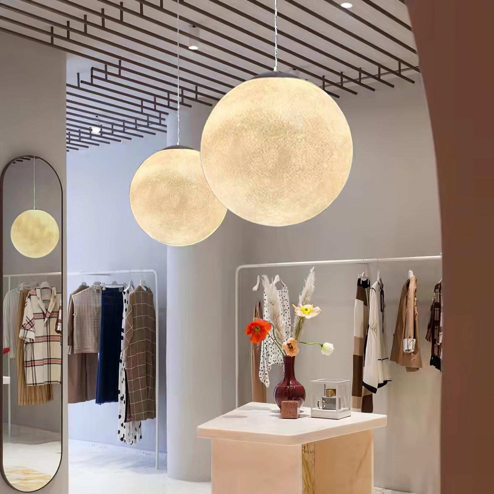 Moon Pendant Lamp | White Resin | Multiple Sizes