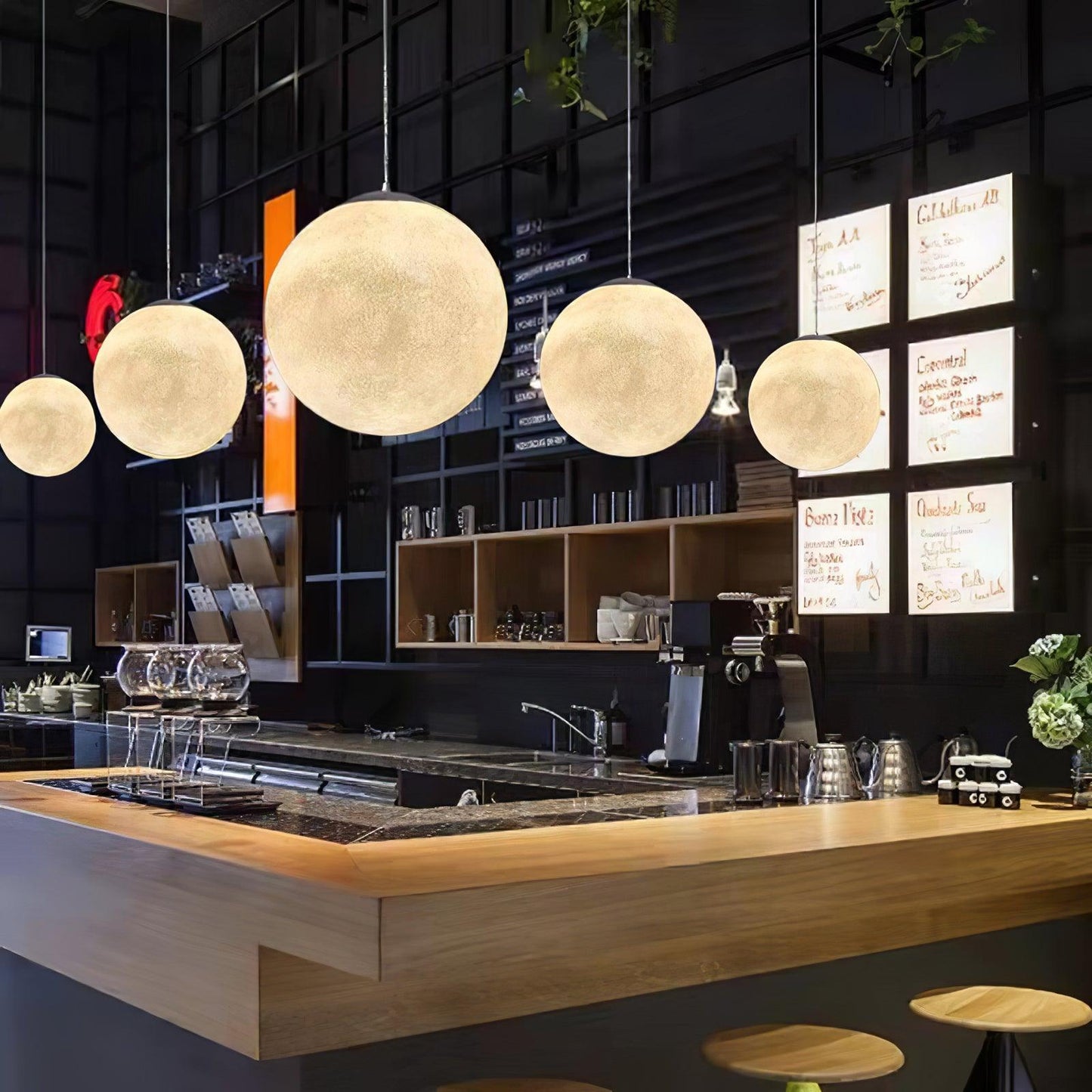 Moon Pendant Lamp | White Resin | Multiple Sizes