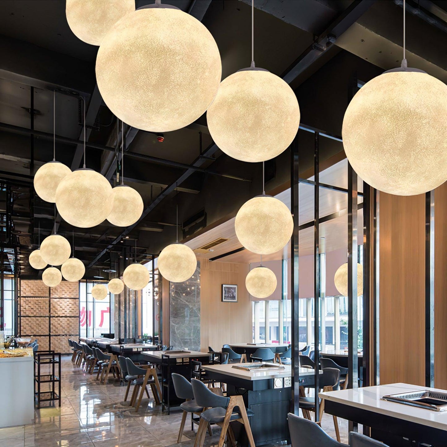 Moon Pendant Lamp | White Resin | Multiple Sizes