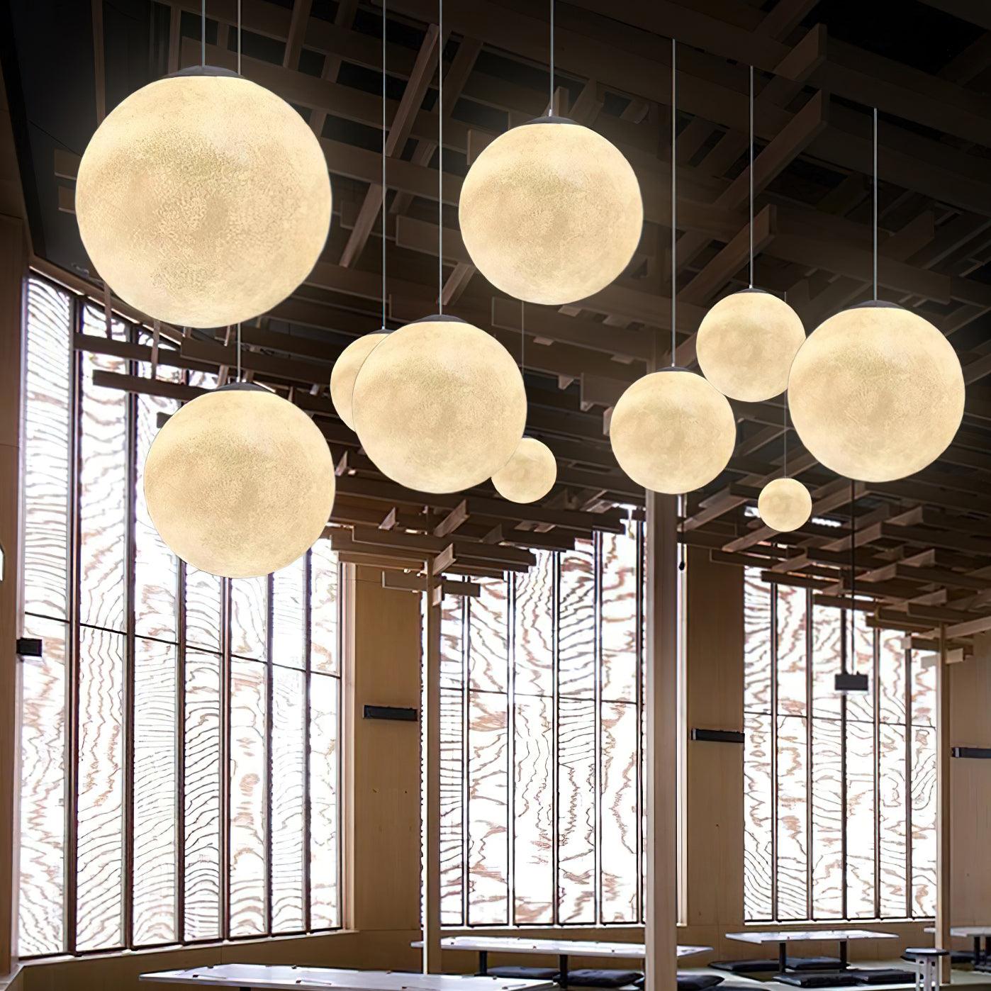 Moon Pendant Lamp | White Resin | Multiple Sizes