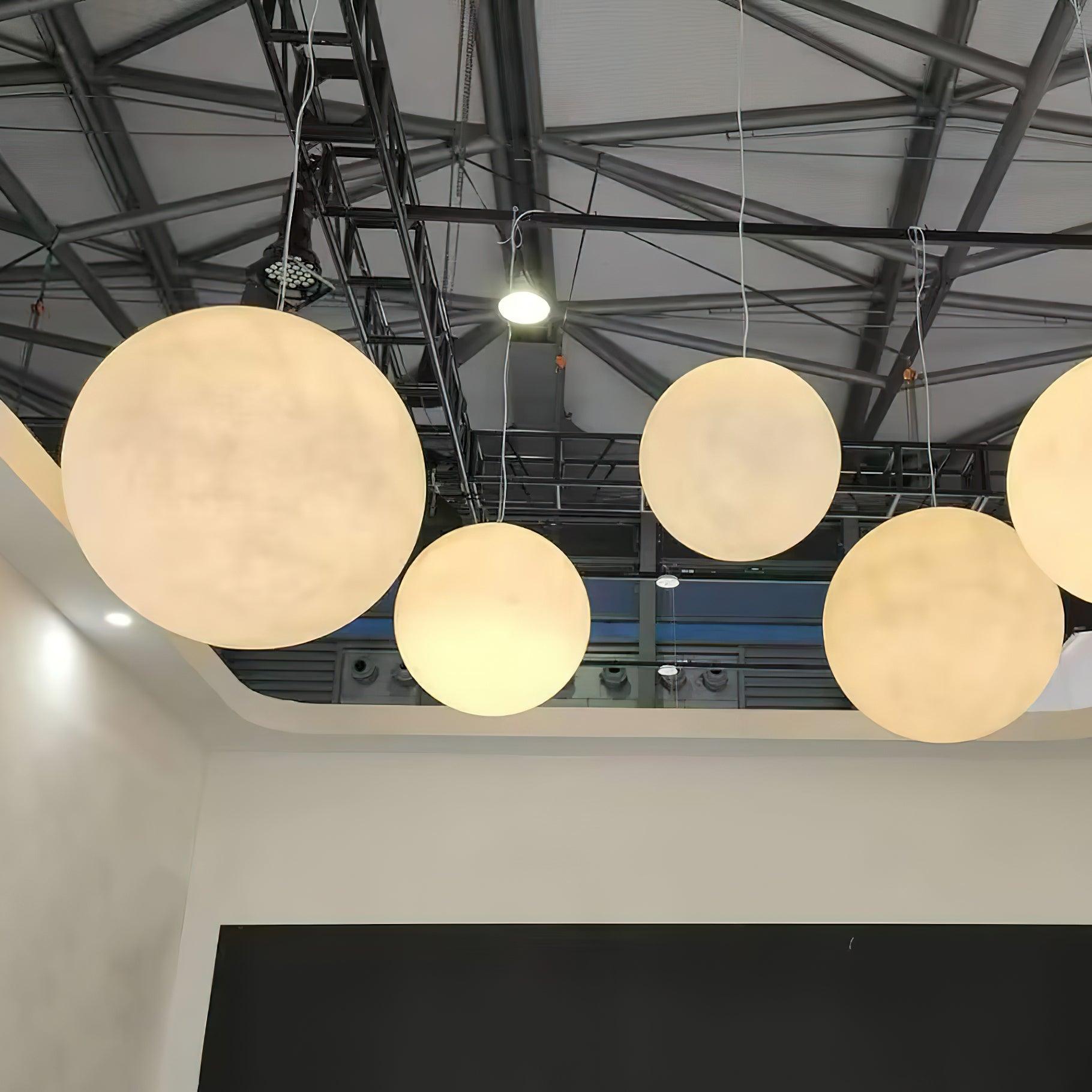 Moon Pendant Lamp | White Resin | Multiple Sizes