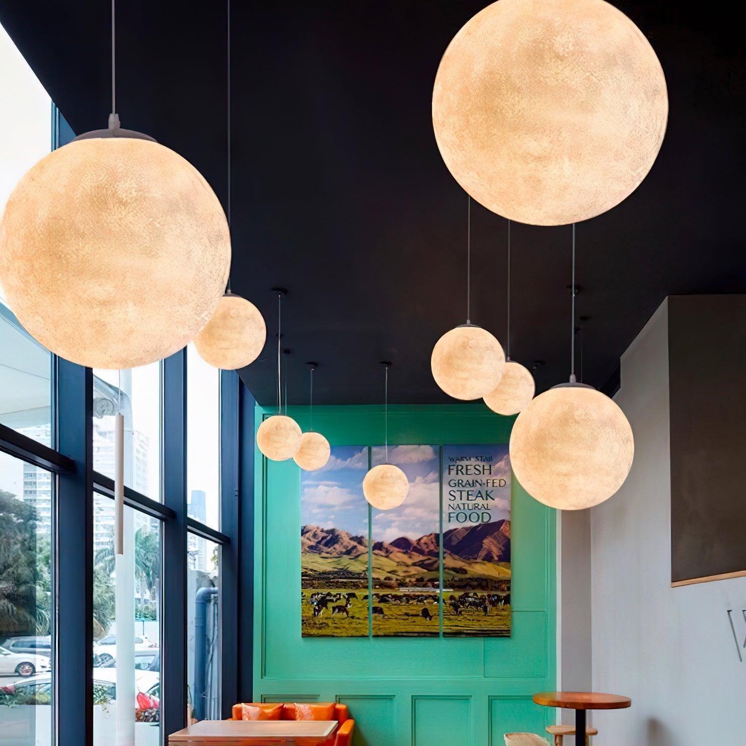 Moon Pendant Lamp | White Resin | Multiple Sizes
