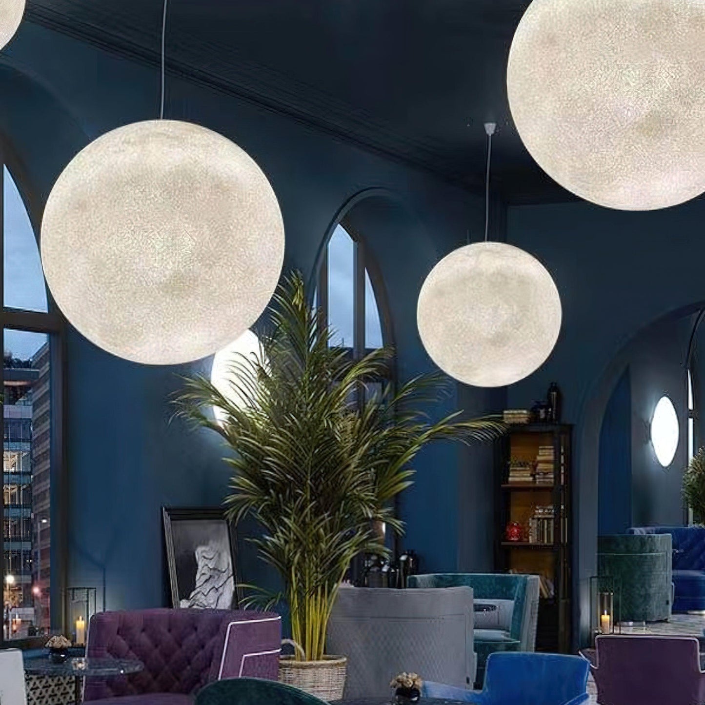 Moon Pendant Lamp | White Resin | Multiple Sizes