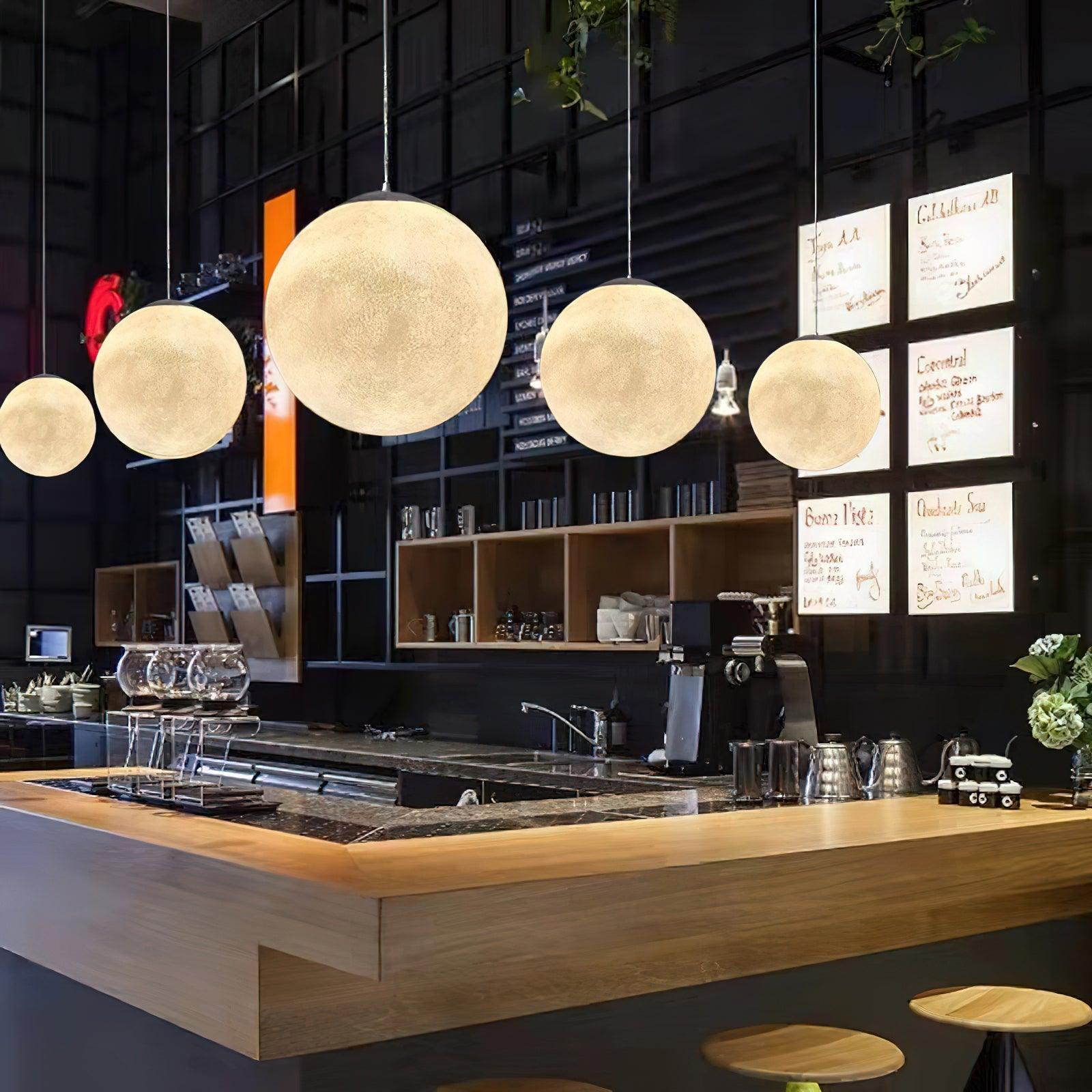 Moon Pendant Lamp | White Resin | Multiple Sizes