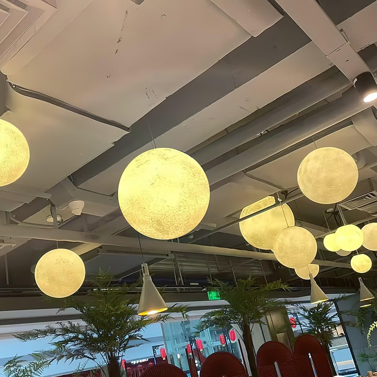 Moon Pendant Lamp | White Resin | Multiple Sizes