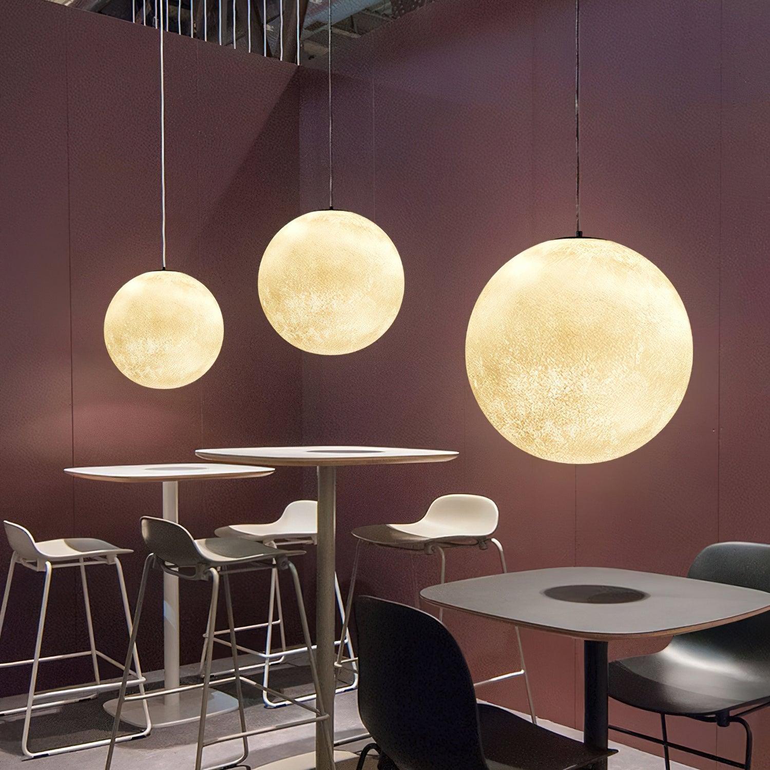 Moon Pendant Lamp | White Resin | Multiple Sizes