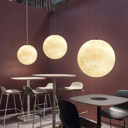 Moon Pendant Lamp | White Resin | Multiple Sizes