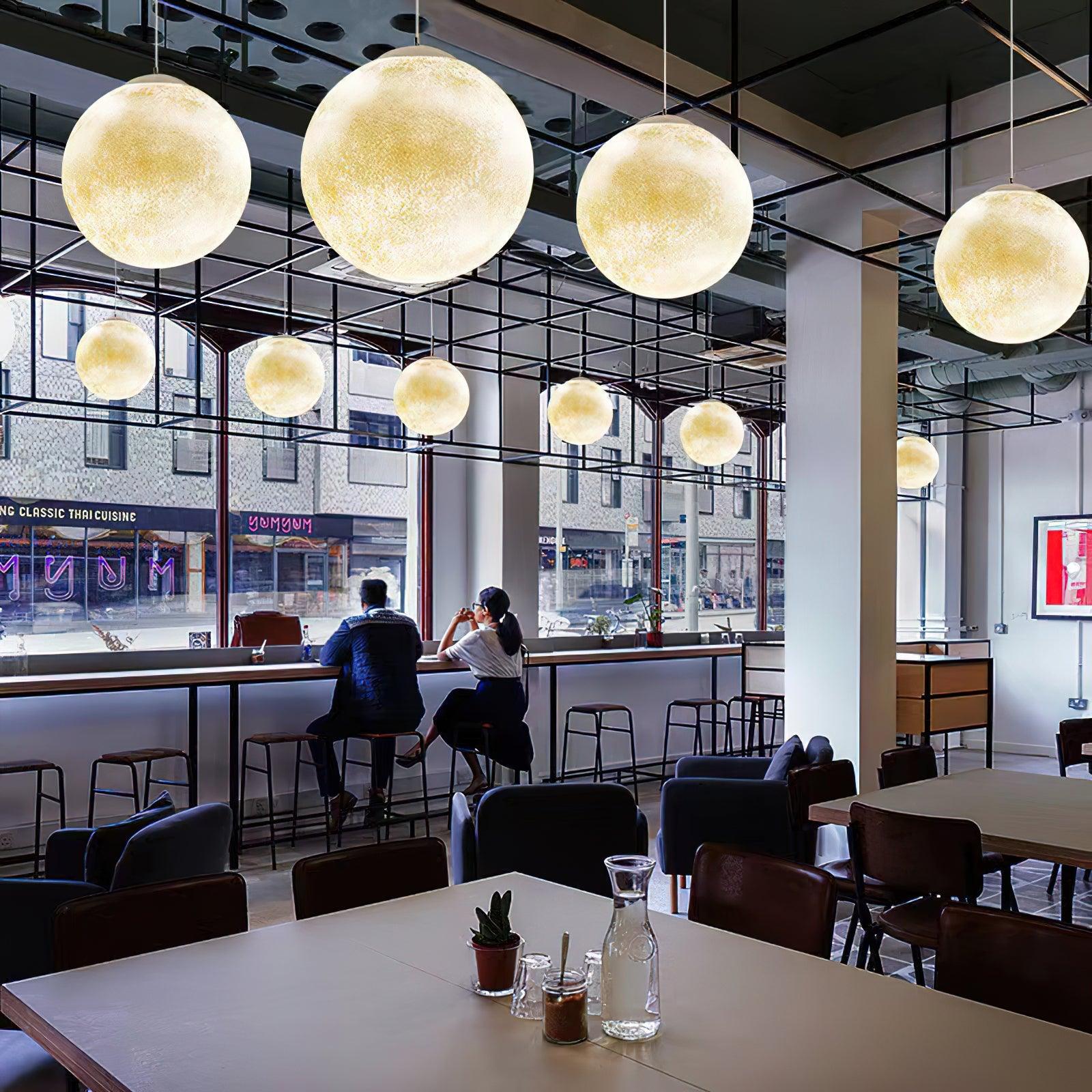Moon Pendant Lamp | White Resin | Multiple Sizes
