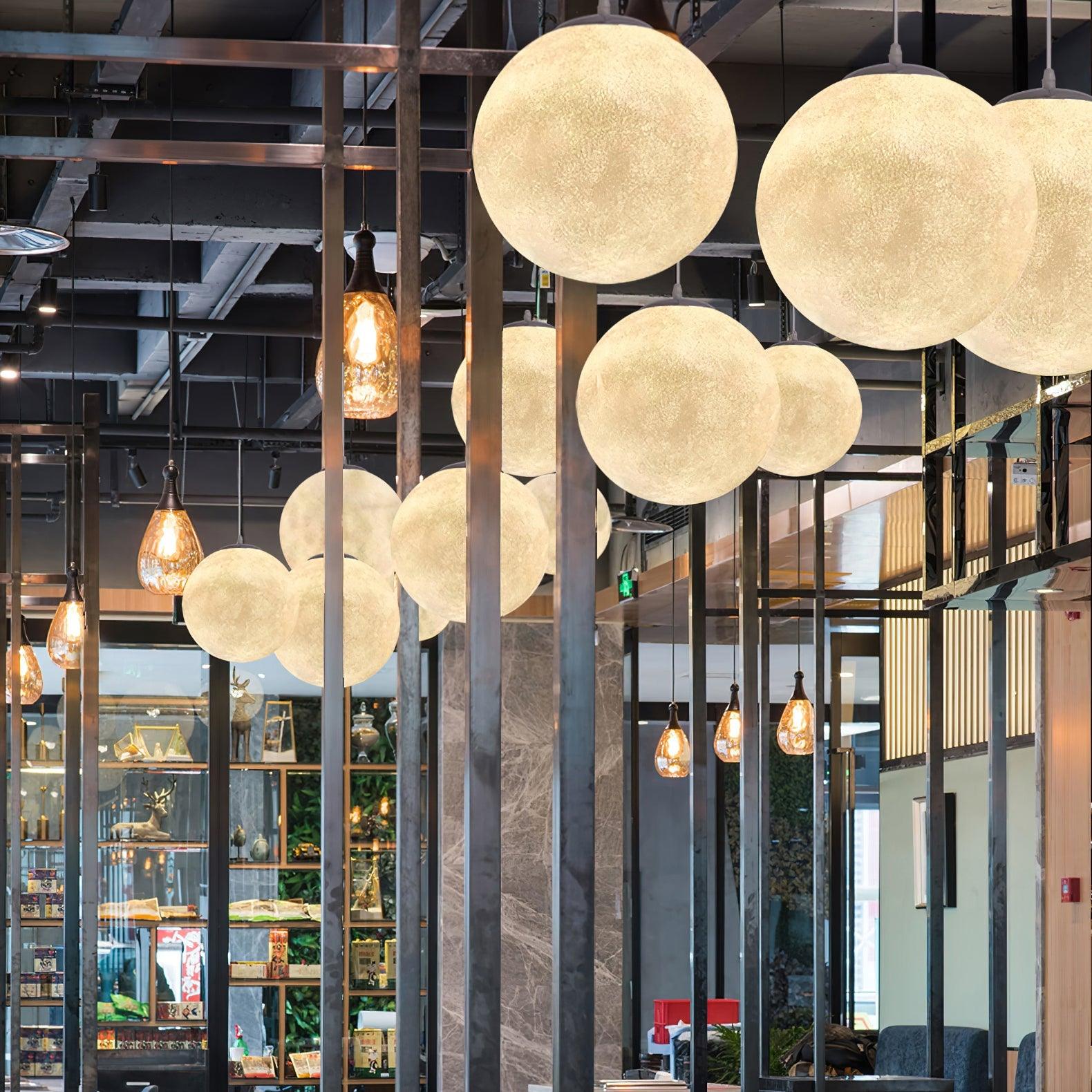 Moon Pendant Lamp | White Resin | Multiple Sizes