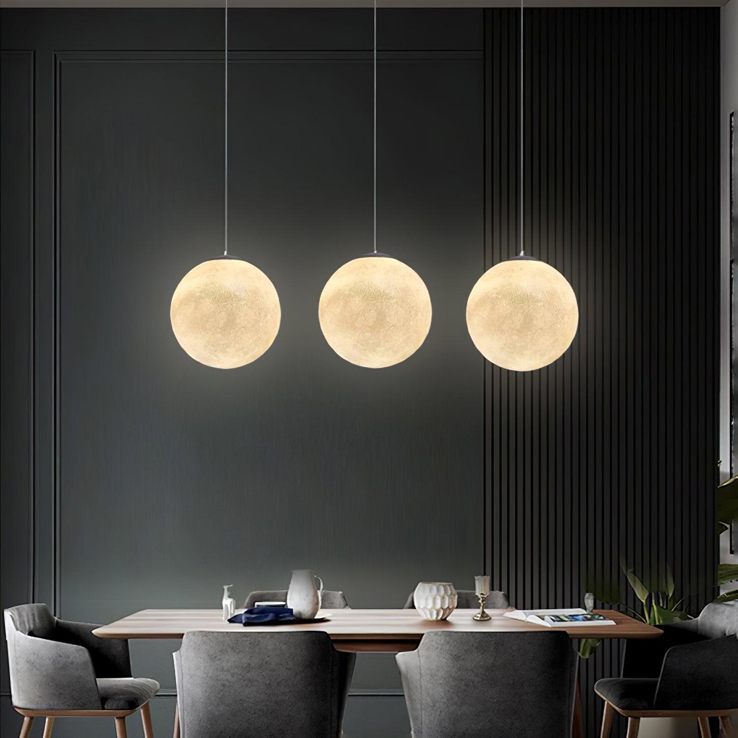 Moon Pendant Lamp | White Resin | Multiple Sizes
