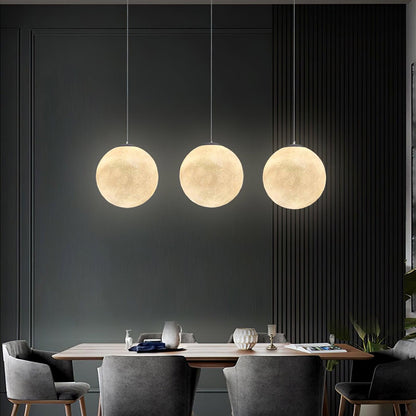 Moon Pendant Lamp | White Resin | Multiple Sizes