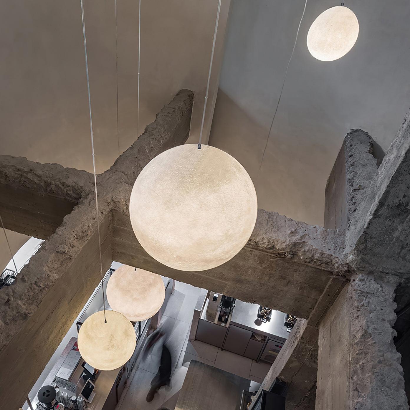 Moon Pendant Lamp | White Resin | Multiple Sizes