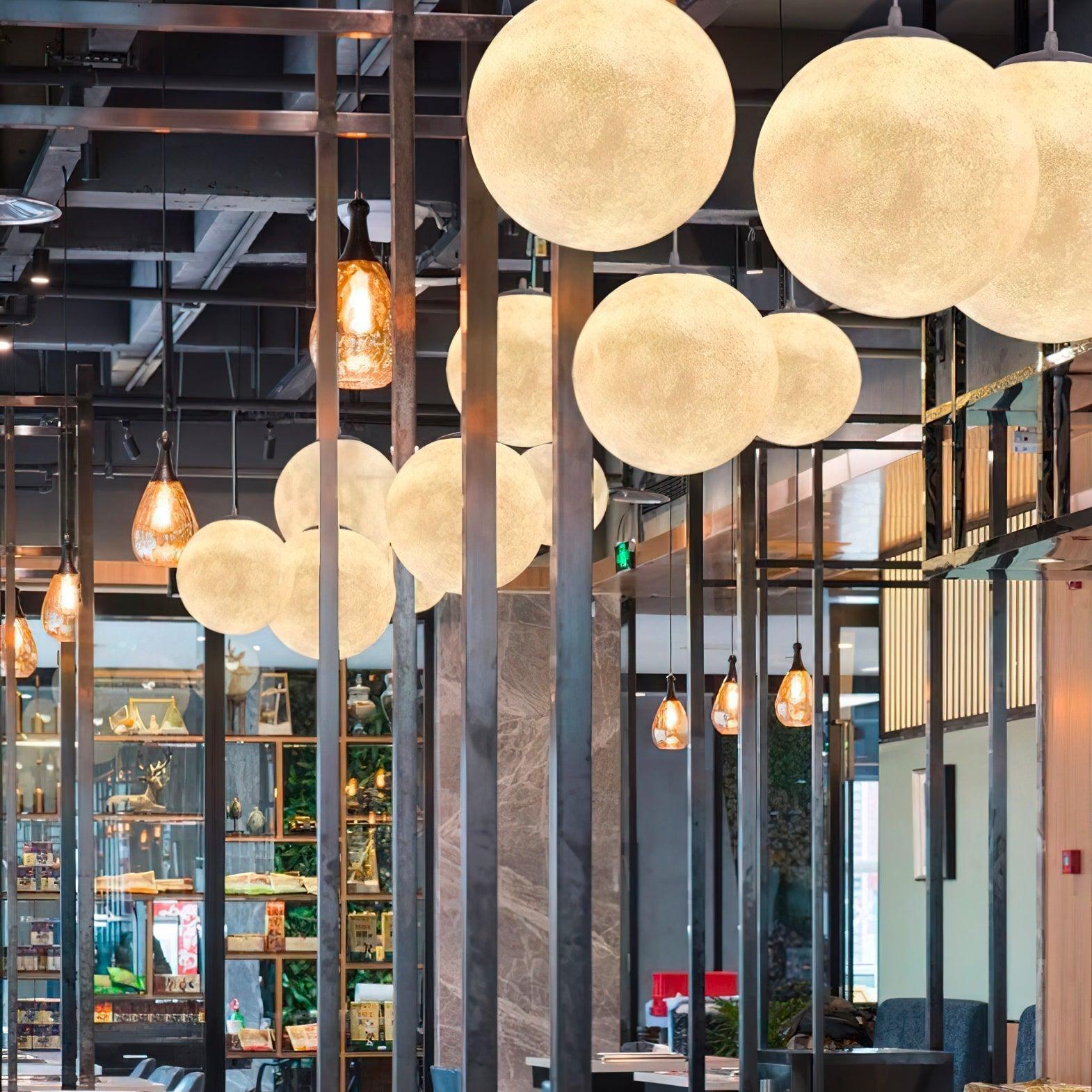 Moon Pendant Lamp | White Resin | Multiple Sizes