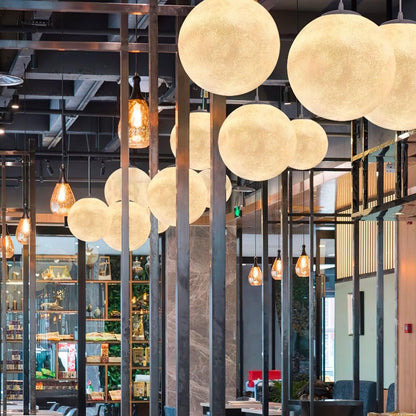 Moon Pendant Lamp | White Resin | Multiple Sizes