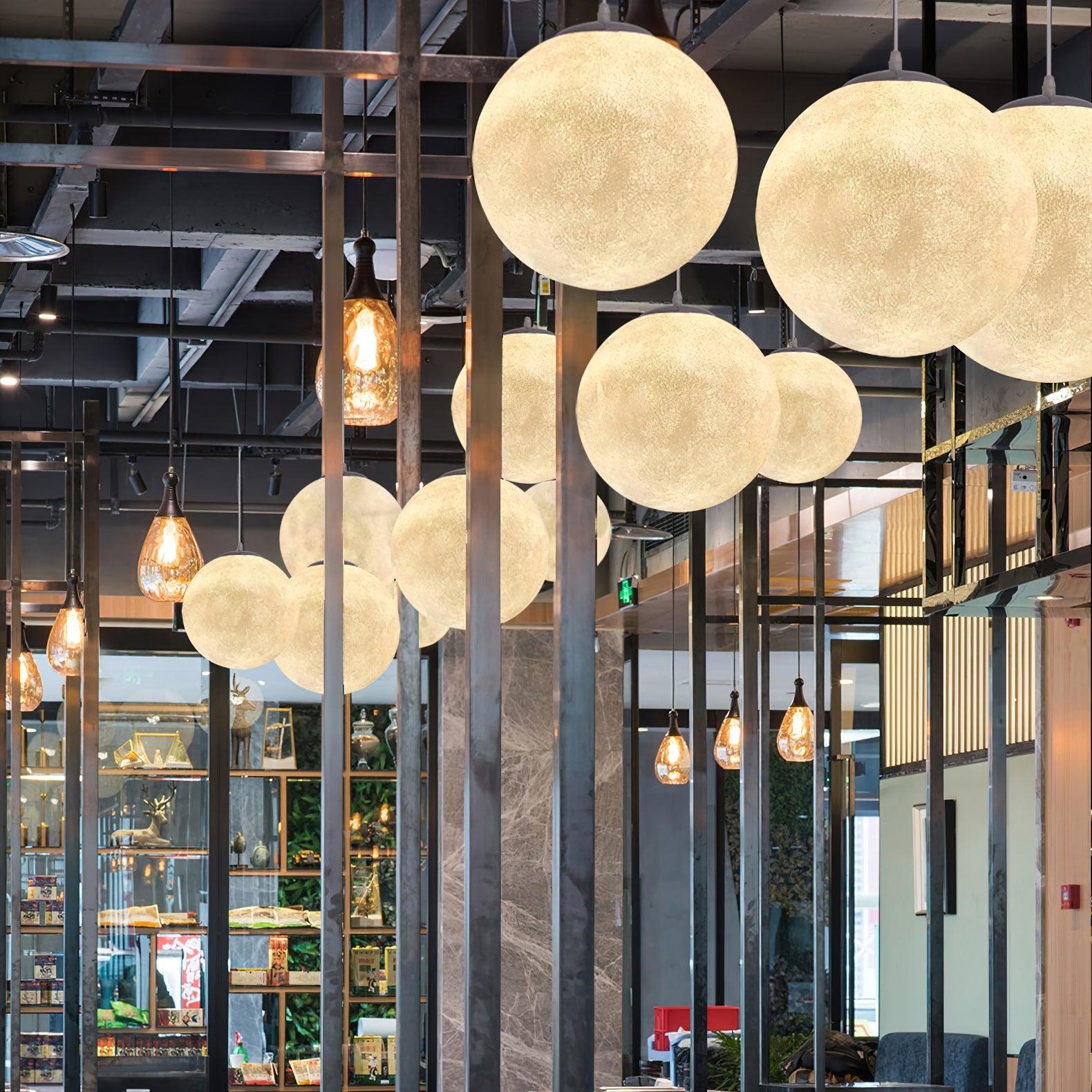 Moon Pendant Lamp | White Resin | Multiple Sizes