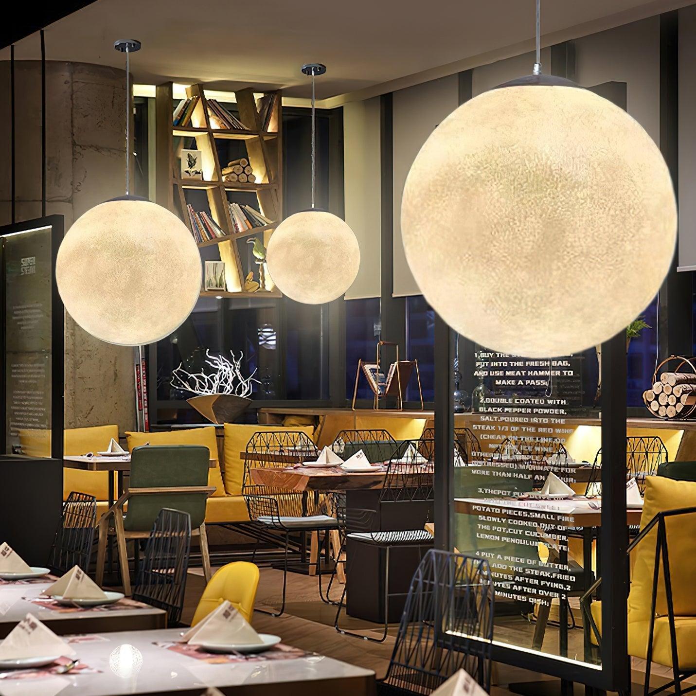 Moon Pendant Lamp | White Resin | Multiple Sizes
