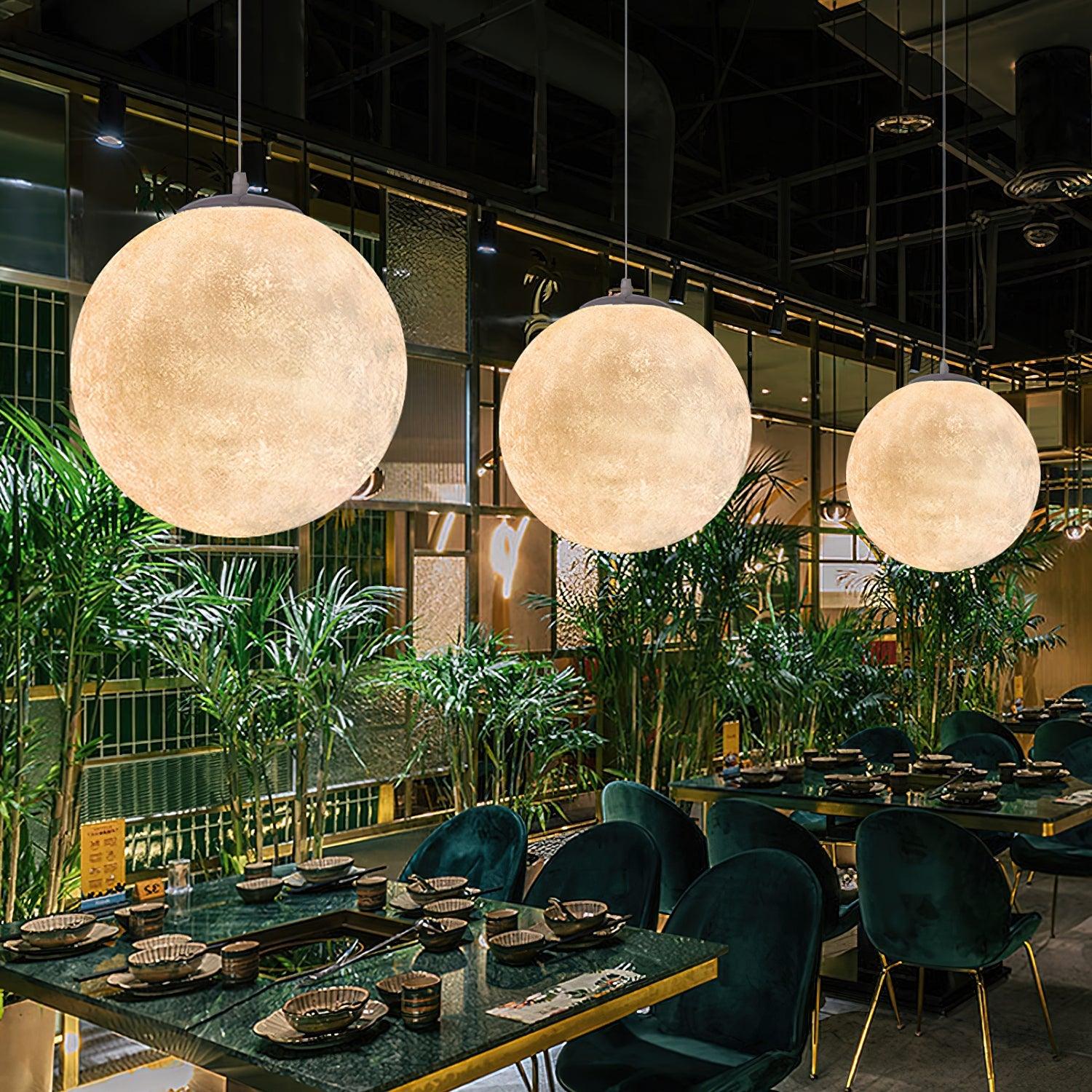Moon Pendant Lamp | White Resin | Multiple Sizes