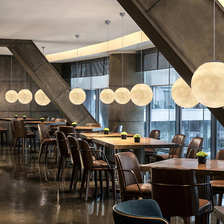 Moon Pendant Lamp | White Resin | Multiple Sizes