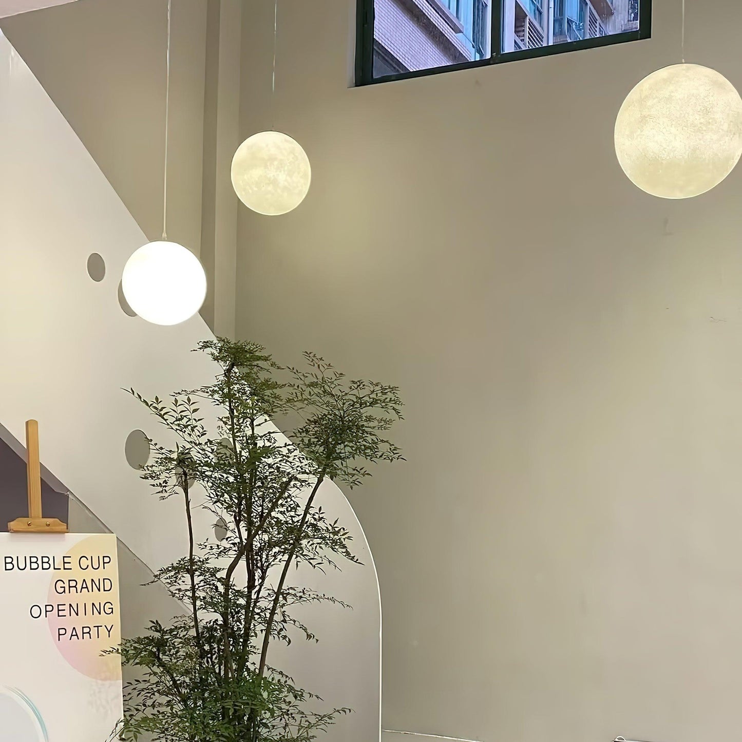 Moon Pendant Lamp | White Resin | Multiple Sizes