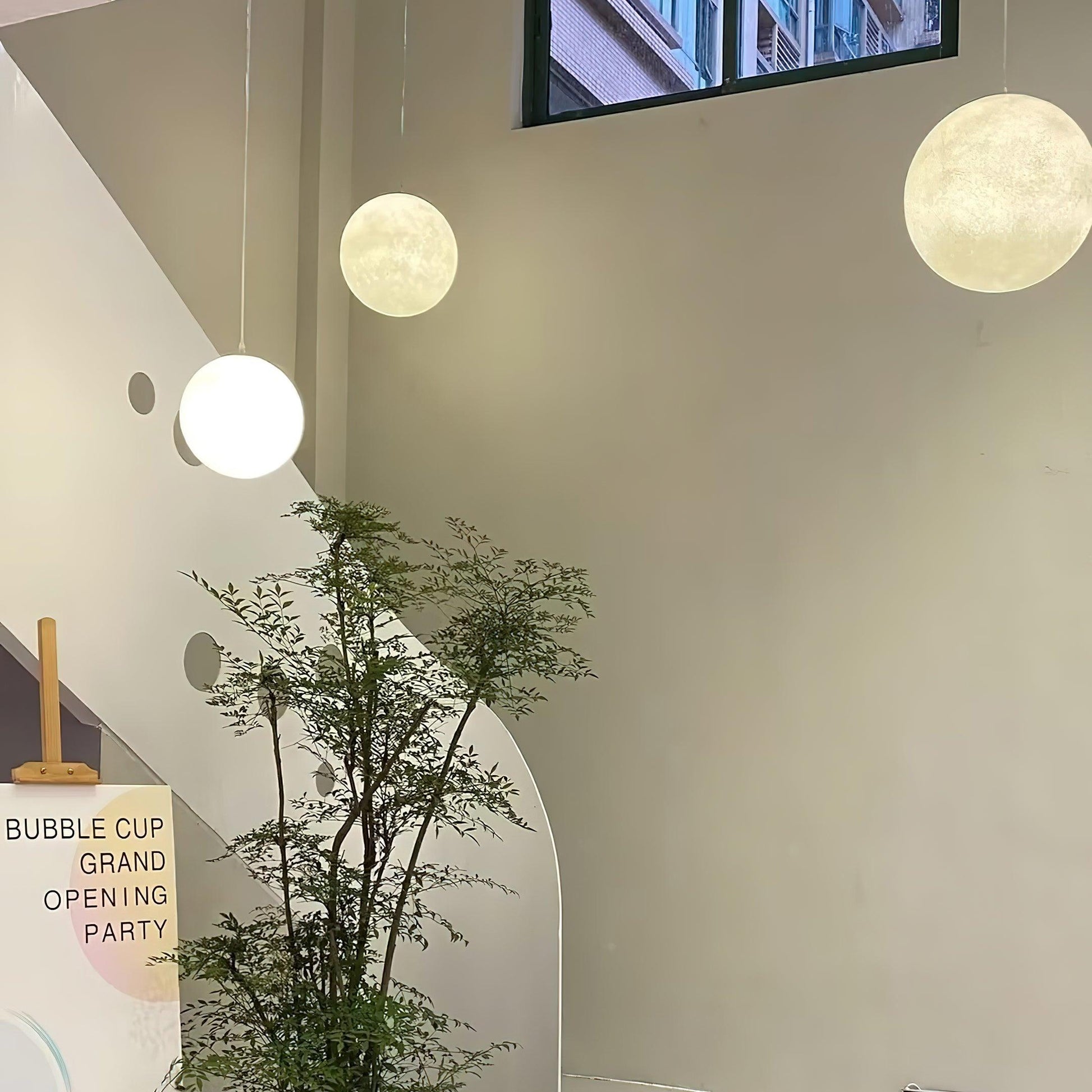 Moon Pendant Lamp | White Resin | Multiple Sizes