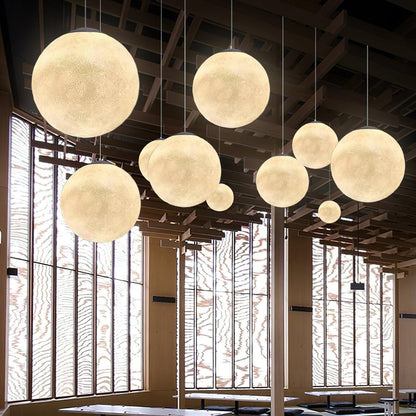 Moon Pendant Lamp | White Resin | Multiple Sizes