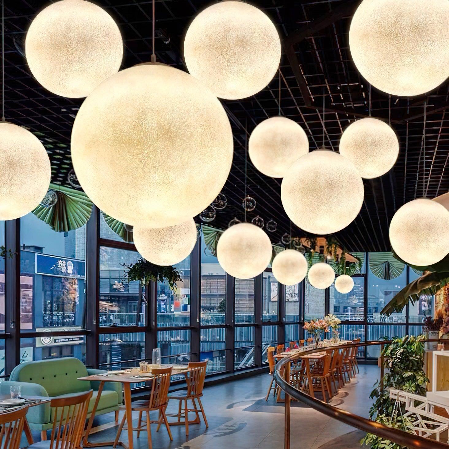 Moon Pendant Lamp | White Resin | Multiple Sizes