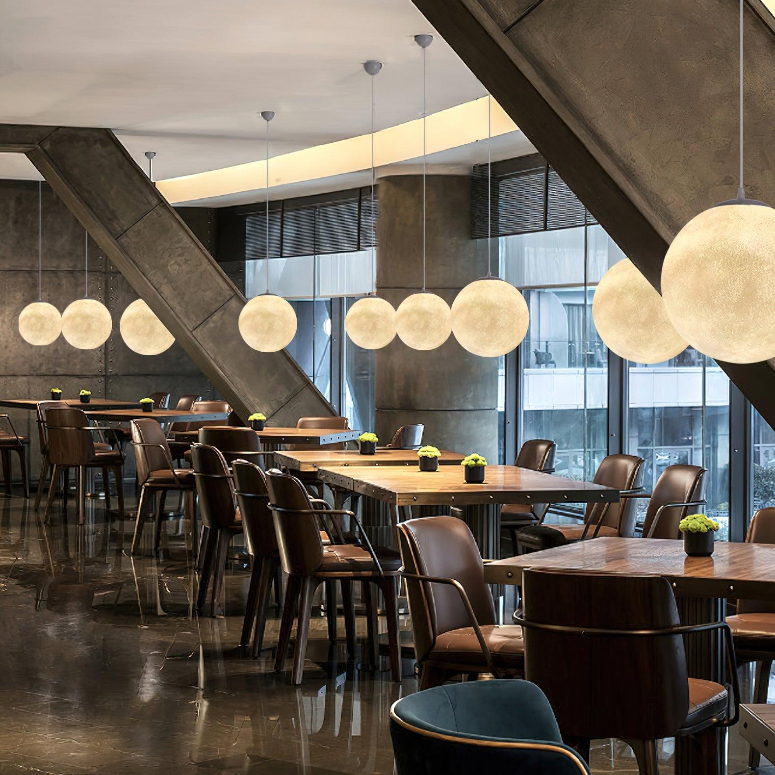 Moon Pendant Lamp | White Resin | Multiple Sizes