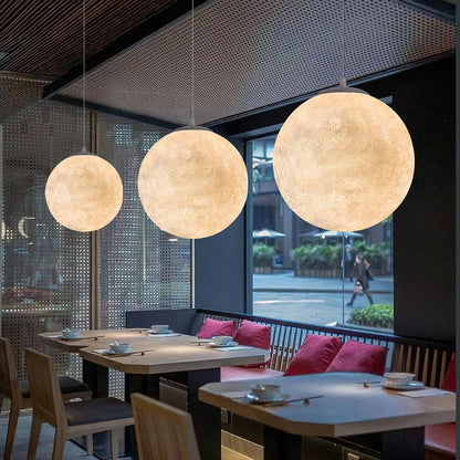 Moon Pendant Lamp | White Resin | Multiple Sizes