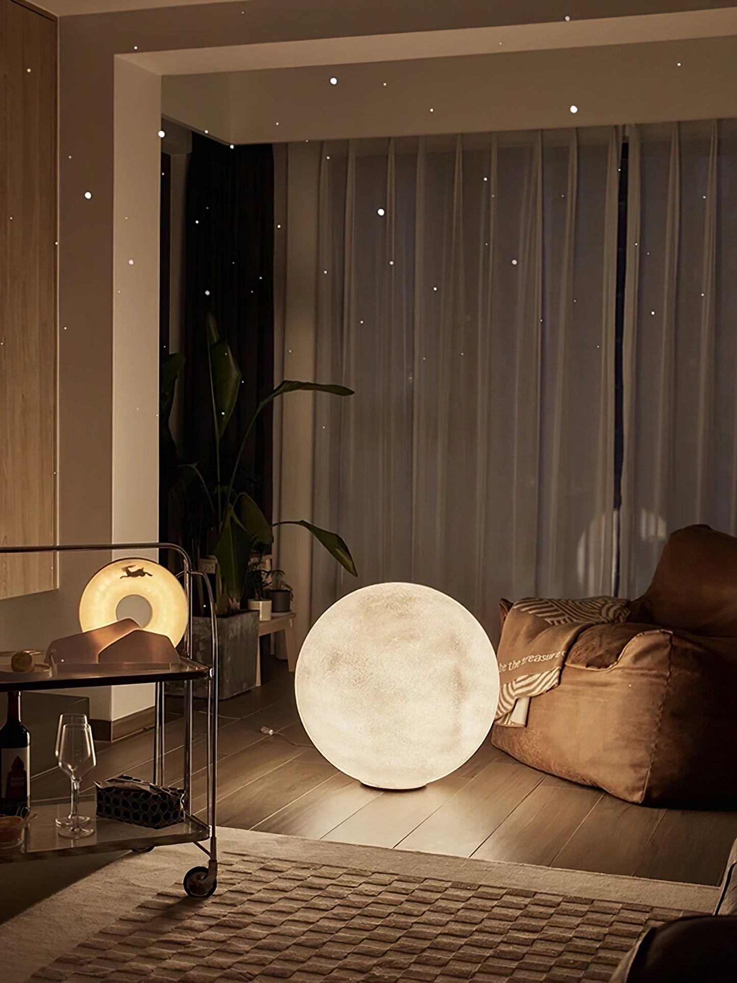 Moon Table Lamp | White FRP Fiber | Multiple Sizes Available