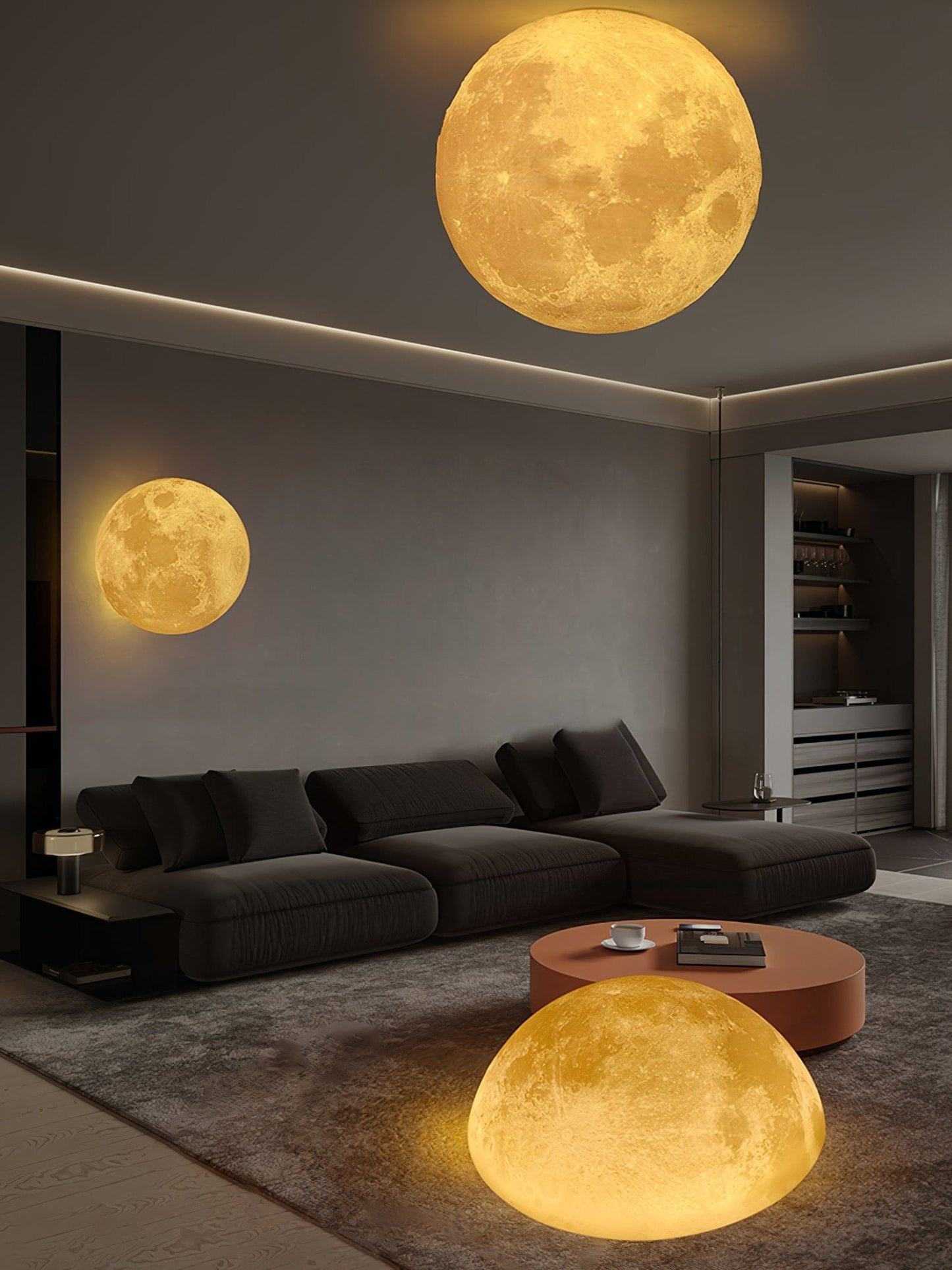 Moon 3D Wall Lamp | Lunar Surface | White