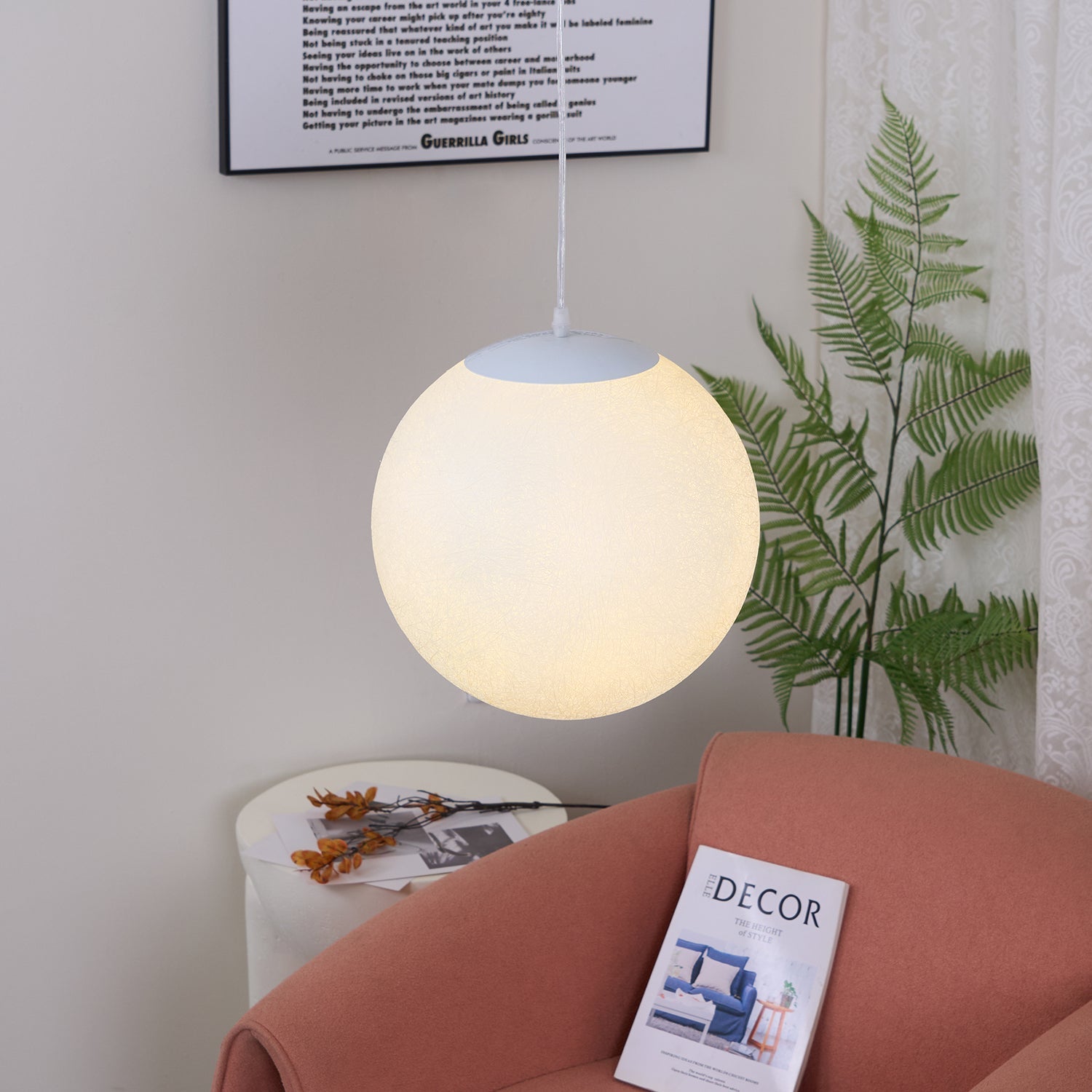 Moon Pendant Lamp | White Resin | Multiple Sizes