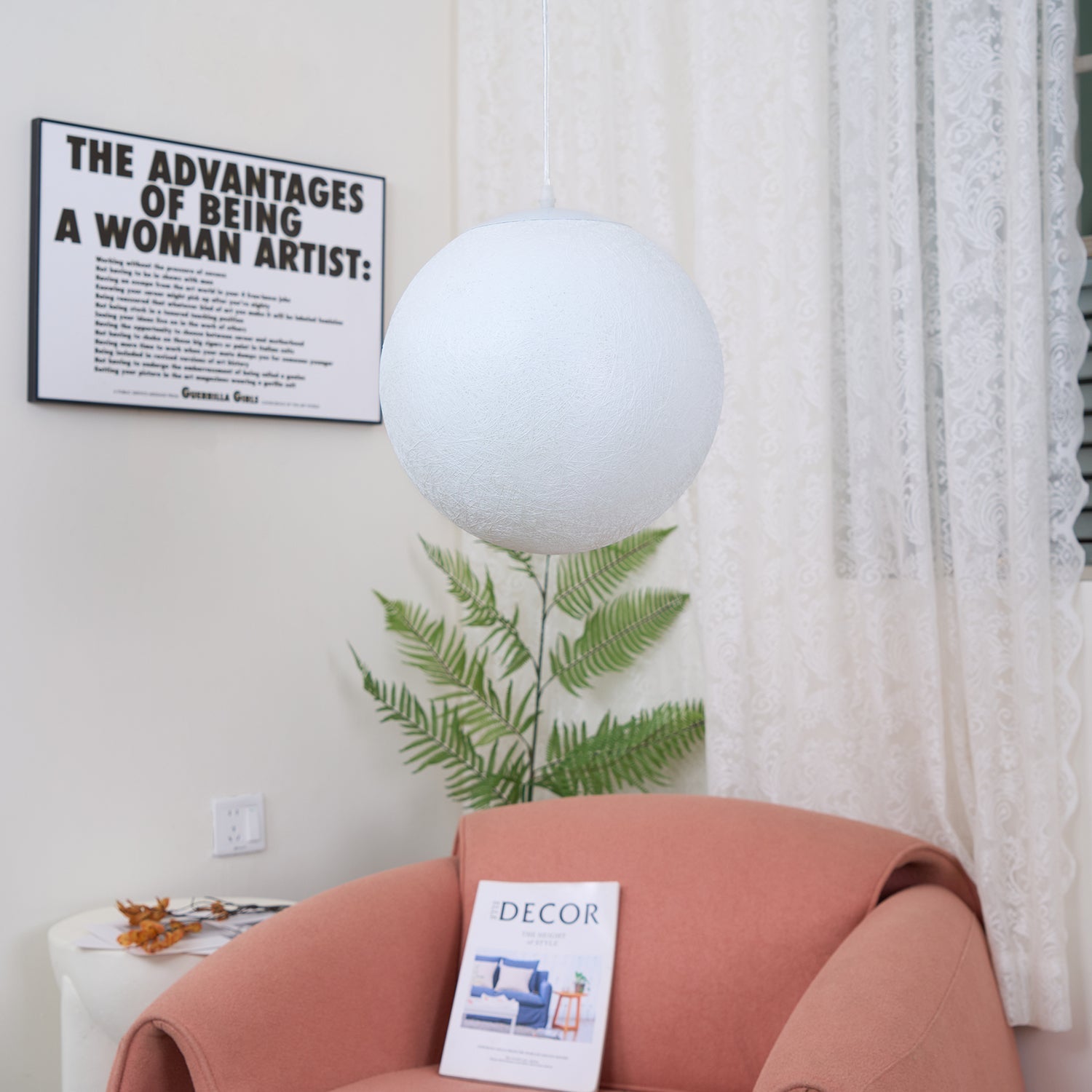 Moon Pendant Lamp | White Resin | Multiple Sizes