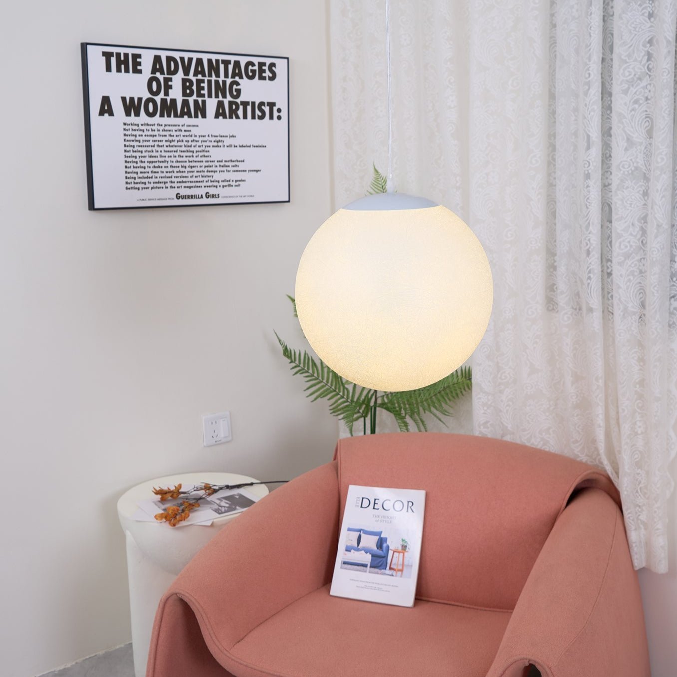 Moon Pendant Lamp | White Resin | Multiple Sizes